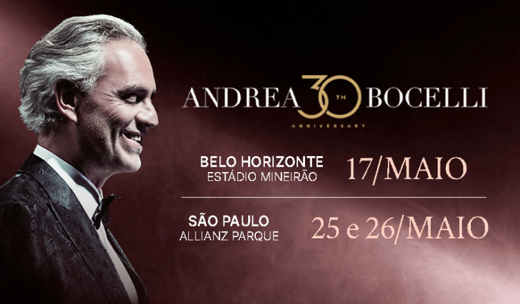 Andrea Bocelli celebra 30 Anos de carreira turnê no Brasil e